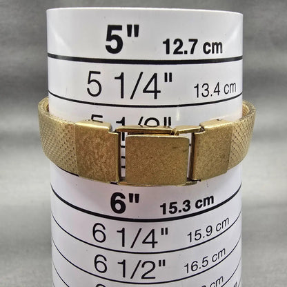 Seiko Lassale Watch Women 14mm Black Dial Gold Tone Rectangle 8420-5109 New Batt9