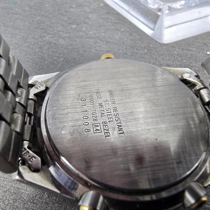 Seiko Ani Digi Watch Men 38mm Black Dial Two Tone Chrono Alarm H801-7038 PARTS9