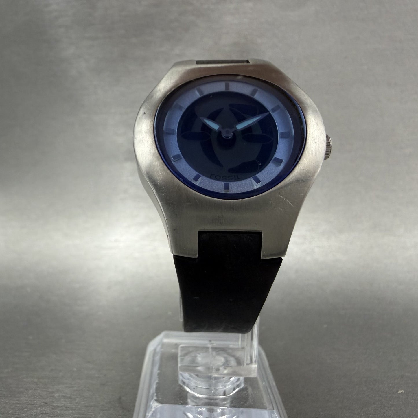 Fossil Big Tic Watch Women 32mm Blue Dial Silver Tone Round JR-7955 New Battery5