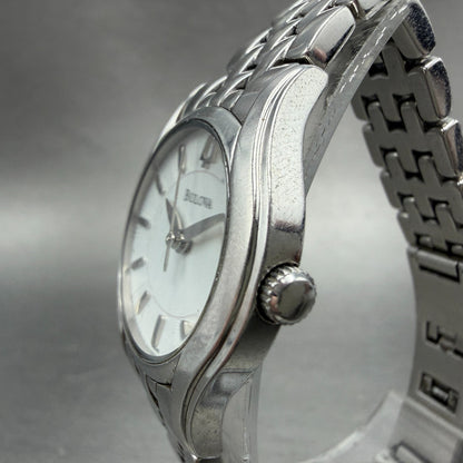 Bulova Watch Women 28mm Silver Dial Silver Tone Round 96L32 New Battery2