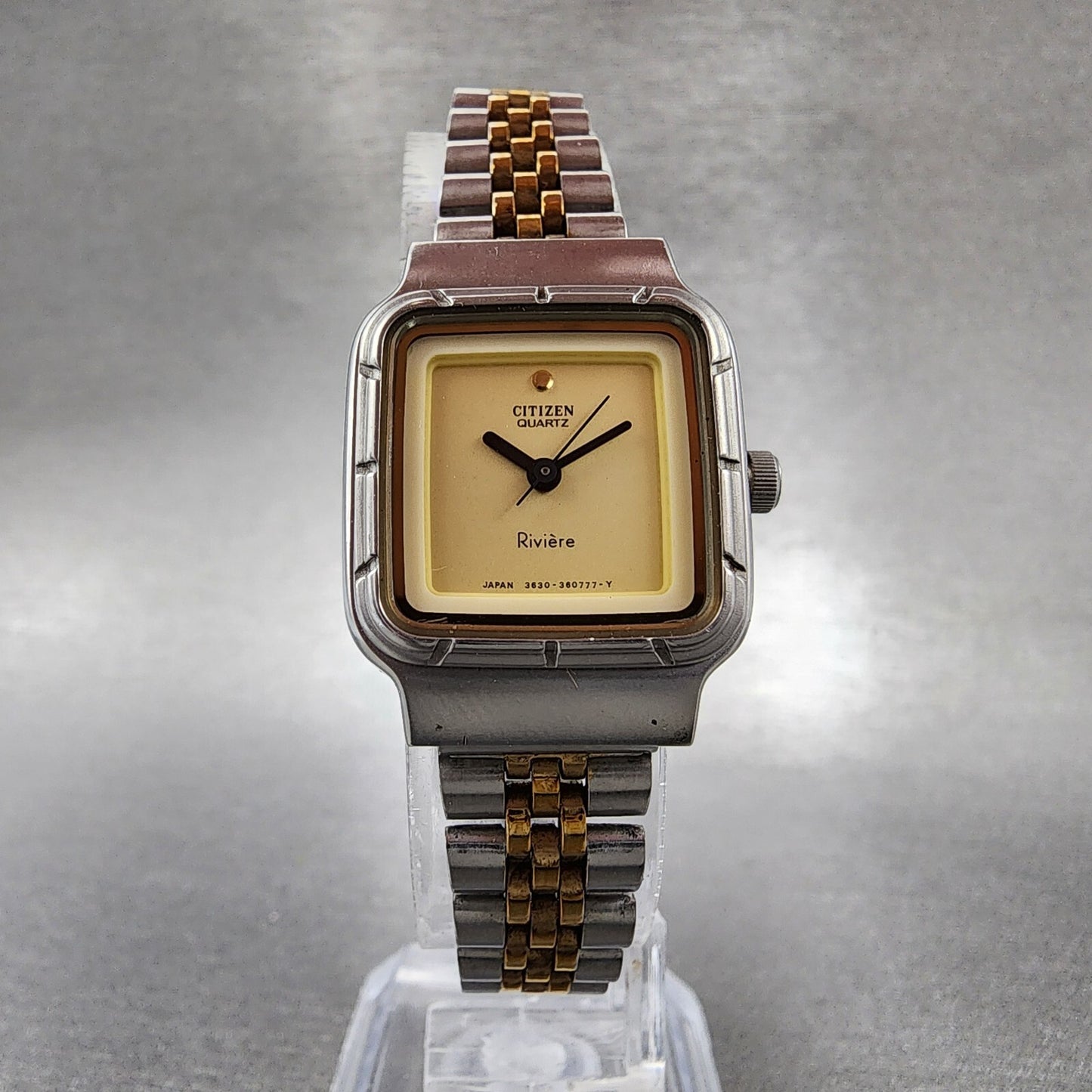 Citizen Watch Women 22mm Champagne Dial Silver Tone Rectangle New Battery5