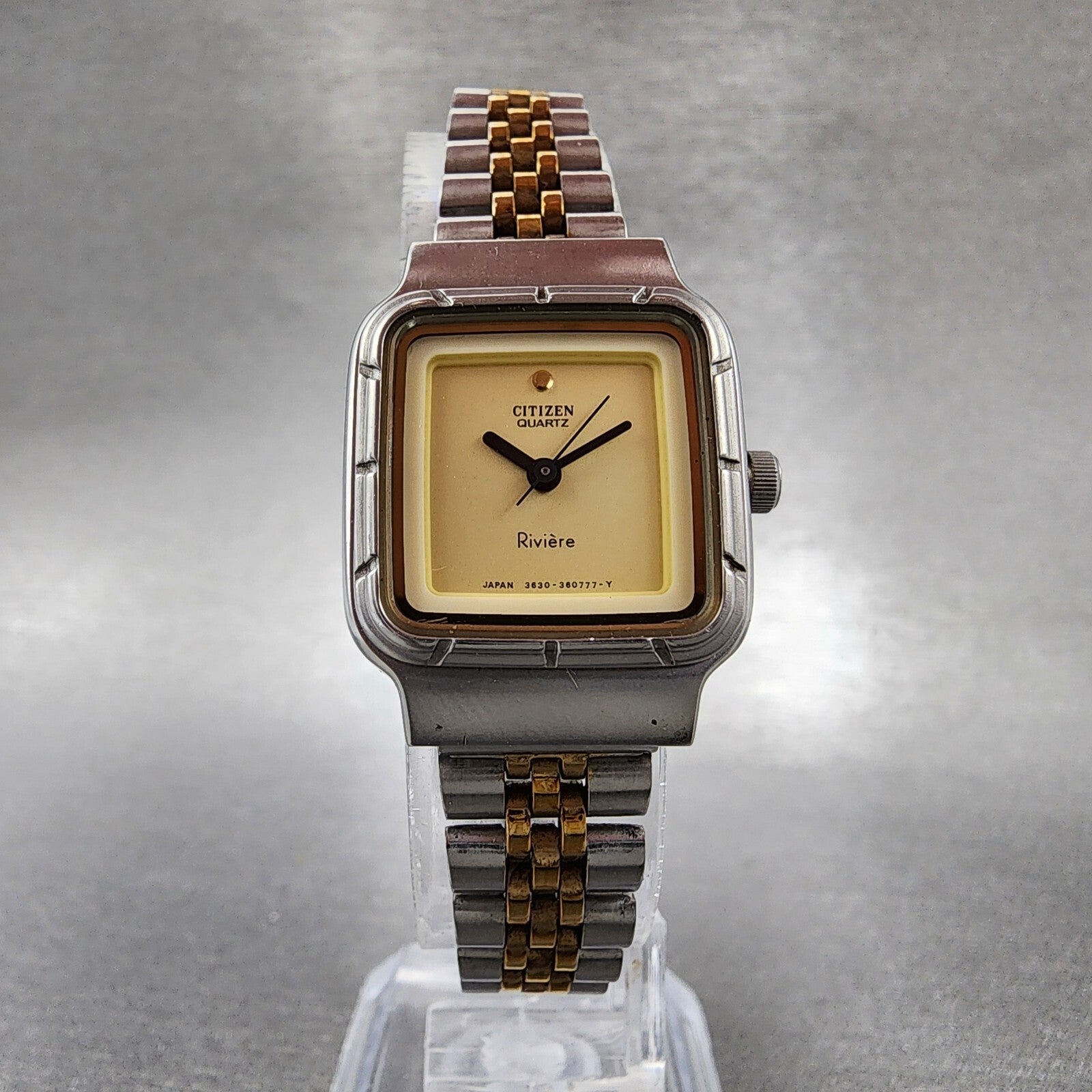 Citizen Watch Women 22mm Champagne Dial Silver Tone Rectangle New Battery5