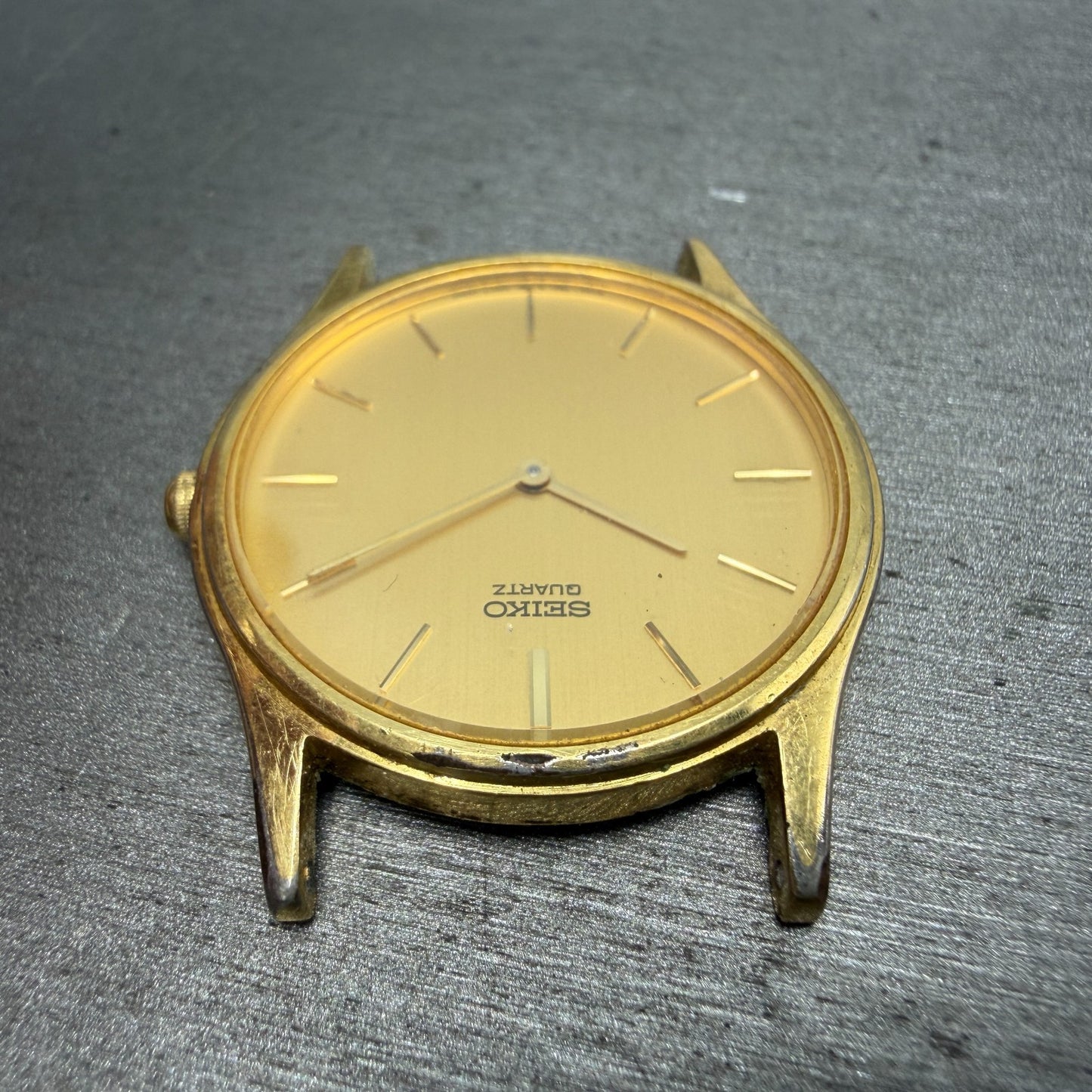 Seiko Watch Men 32mm Champagne Dial Gold Tone READ!!!!! 5Y30-7A71 New Battery4