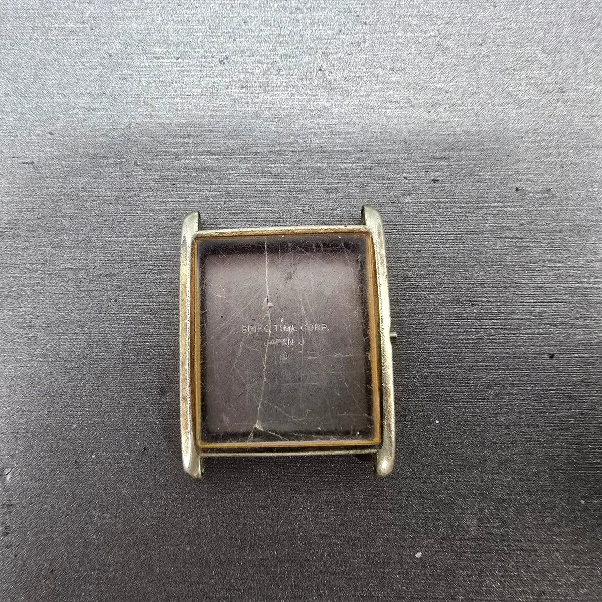 Seiko 6020-5059 Watch Case Gold Tone Rectangle 25mm Vintage0