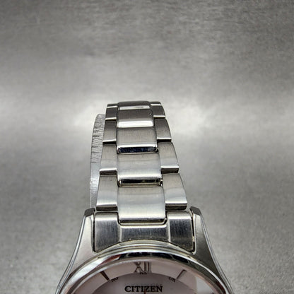 Citizen EcoDrive Watch Women 28mm White Dial Silver Tone Date Round Runs4