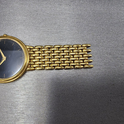 Seiko Watch Men 35mm Black Dial Gold Tone Round 7N00-F169 PARTS