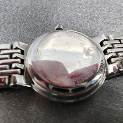 Bulova Watch Women 26mm White Dial Silver Tone Round Date 96r203 New Battery