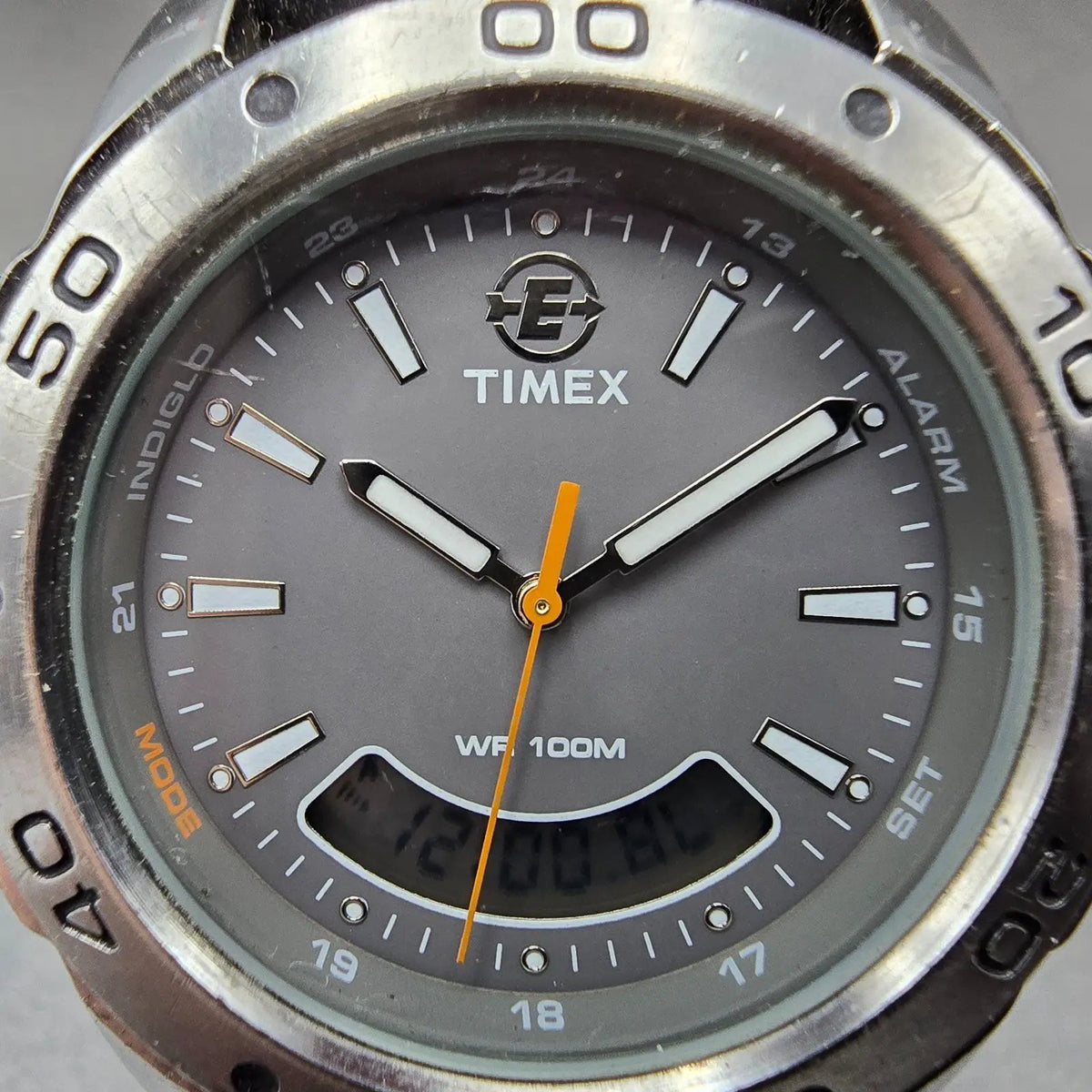 Timex Expedition Watch Men 41mm Gray Dial Silver Alarm Chronograph New Battery1