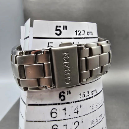 Citizen Eco-Drive Watch Men 38mm Black Dial Titanium Date E111-S049610 Runs10