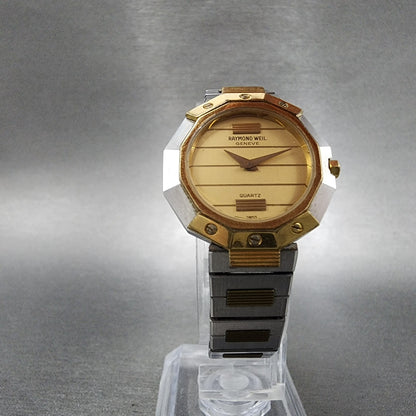 Raymond Weil Watch Women 26mm Gold Dial Two Tone Dodecagon 8038 PARTS6