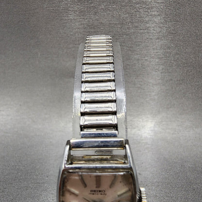 Vintage Seiko Matic lady Watch Women 20mm White Dial Silver Tone Date 2517 Runs4