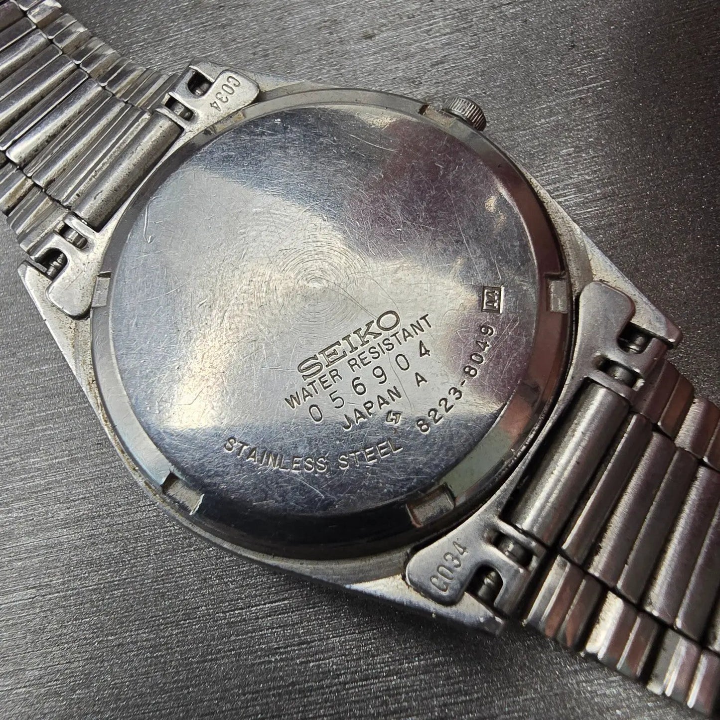 Seiko SQ Railroad Approved Watch Men 34mm White Dial Daydate 8223-8049 New Batt10