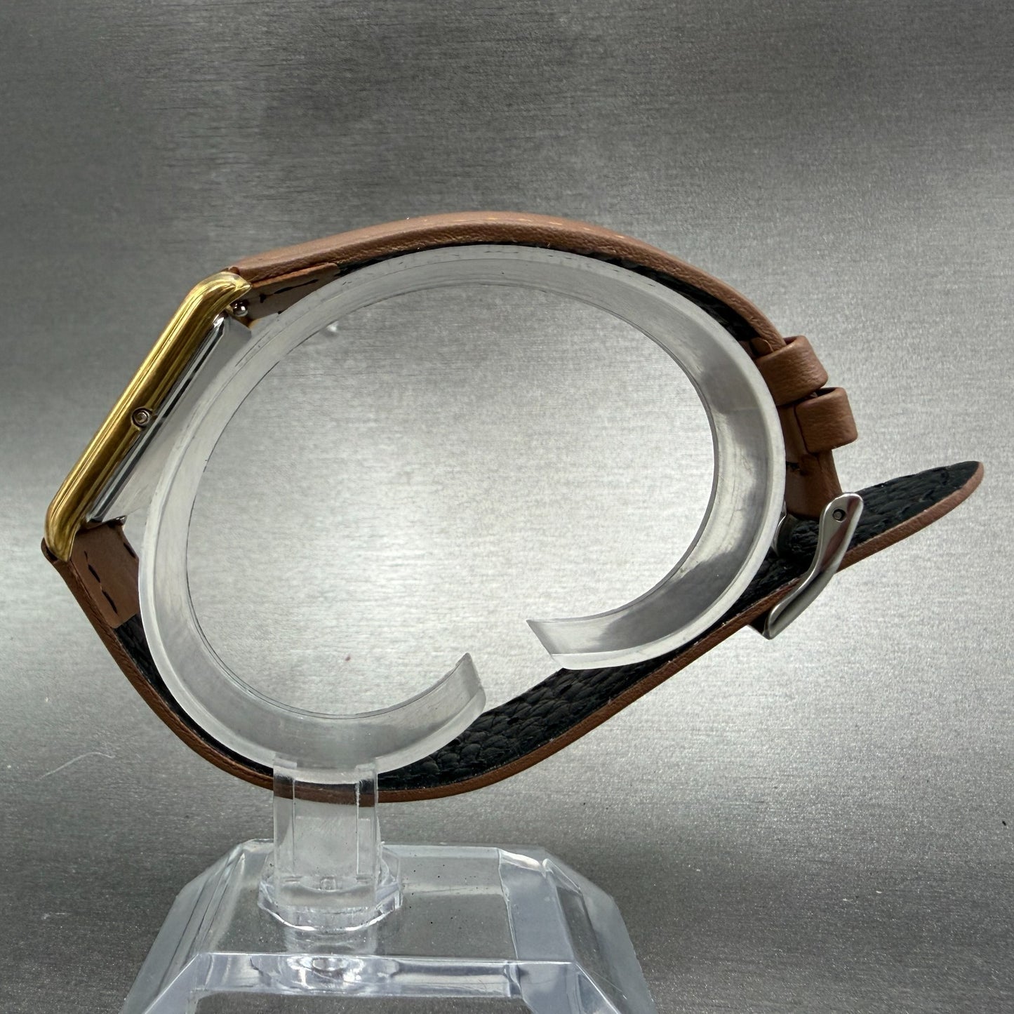 Omega De Ville Tank Watch Men 26mm Gold Dial Gold Tone Rectangle 1365 New batt6