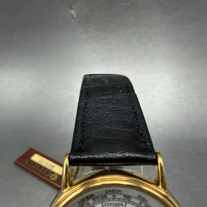 Citizen Watch Unisex 32mm White Dial Gold Tone Round 6030-S05910 New Batt NOS4