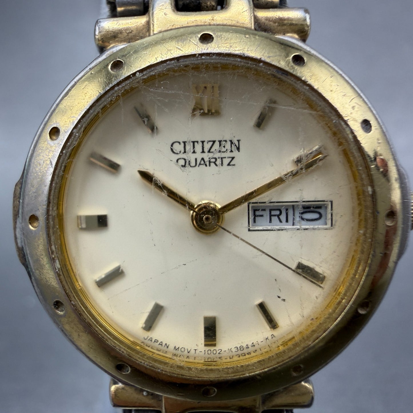 Citizen Watch Women 25mm Cream Dial Two Tone Daydate 1002-K12070 New Battery1