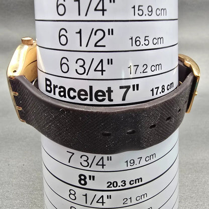 Swatch Irony BROWNEE Watch Men Gold Dial Gold Tone Daydate Round YLG701 New Batt9