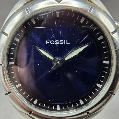 Fossil kaleido Watch Men 40mm Blue & Green Dial Silver Tone AM-3538 New Battery2