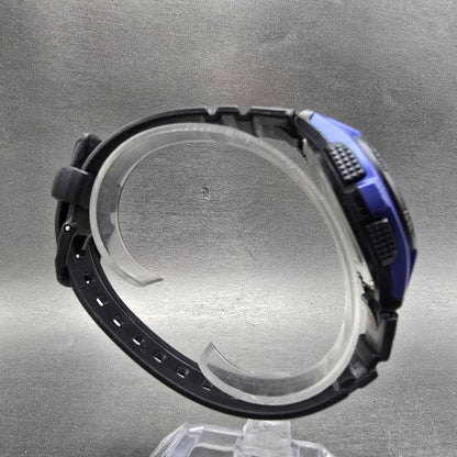 Casio W-213 Watch men 40mm Black Blue Alarm Chronograph Round New Battery8