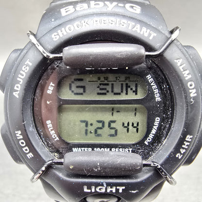 Casio Baby-G BG-141 Watch Women 40mm Black Alarm Chronograph Round New Battery1
