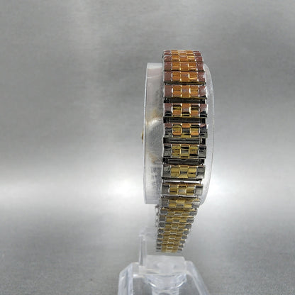 Seiko SQ Watch Women 25mm Champagne Dial Gold Tone Date Round 2622-0119 New Bat