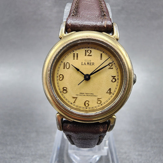 Citizen Club Lamer Watch Women 23mm Gold Dial Gold Tone Round New Battery VTG