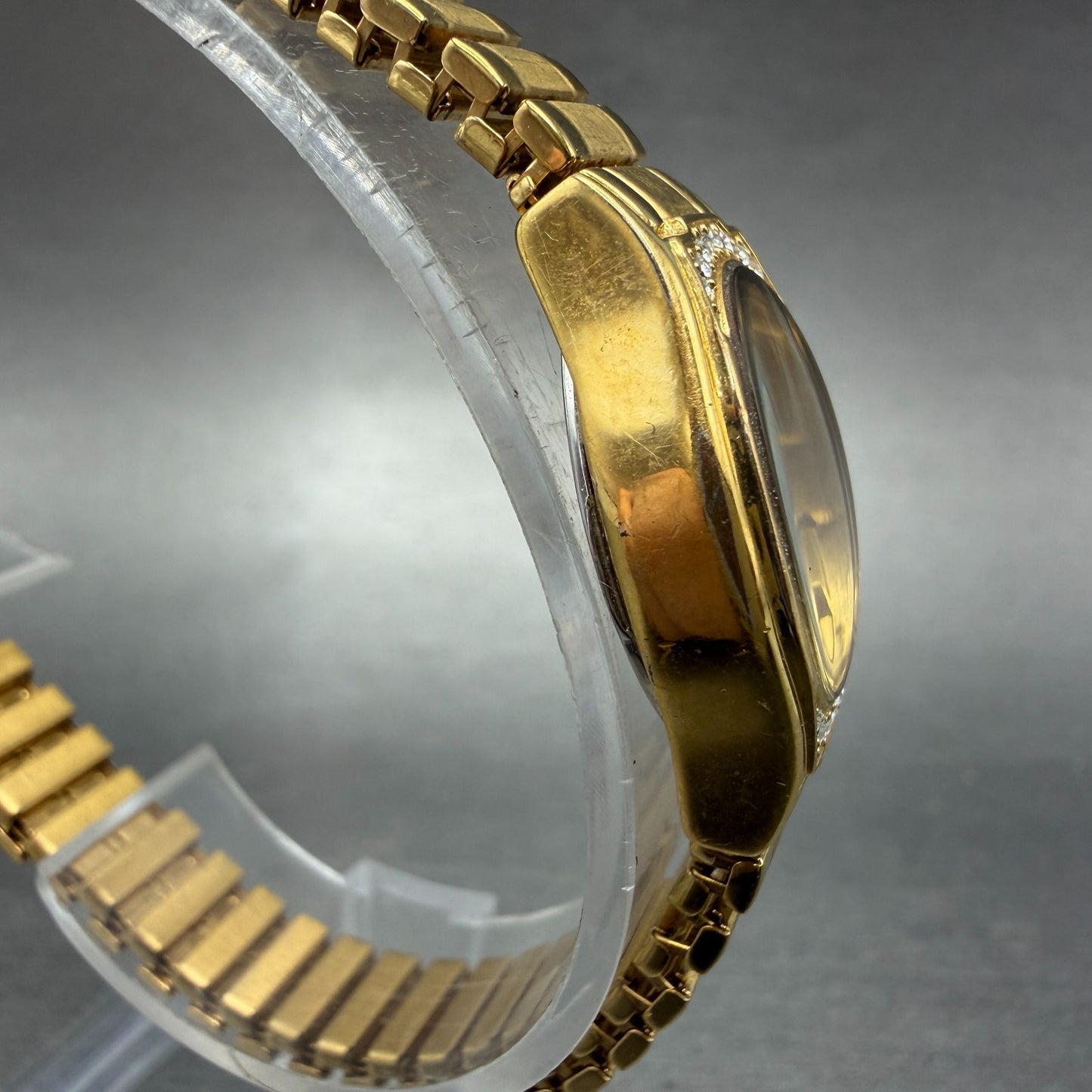 Pulsar Watch Women 17mm Champagne Dial Gold Tone Oval 1N00-X318 New Battery3