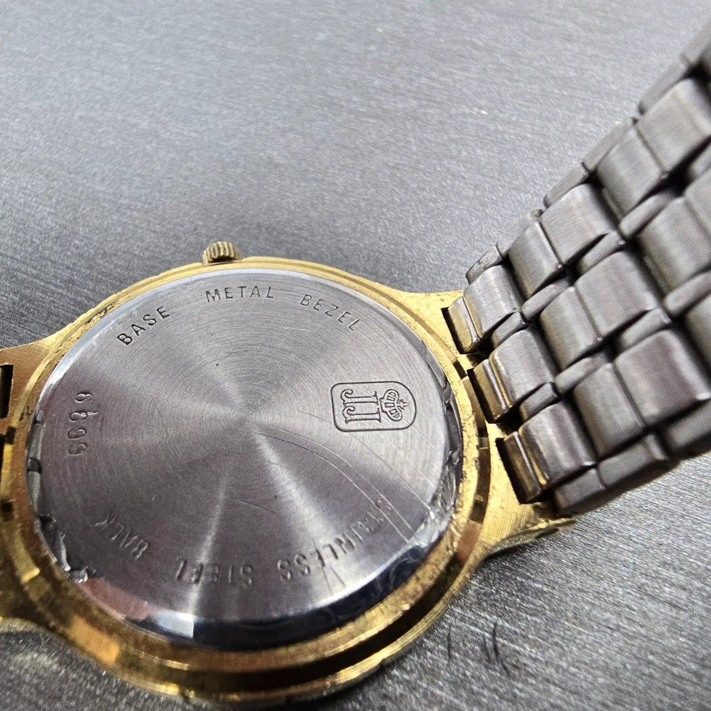 Jules Jurgenson Watch Unisex 30mm Gold Dial Gold Tone Round 6699 New Battery9