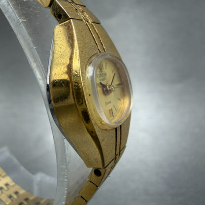 Citizen Seven Watch Women 18mm Champagne Dial Gold Tone 2030-069129 New Battery3