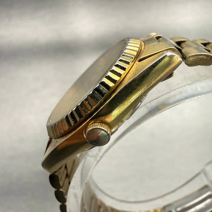 Seiko SQ Watch Women 24mm Gold Dial Gold Tone Daydate Round 3E23-0A69 New Batt2