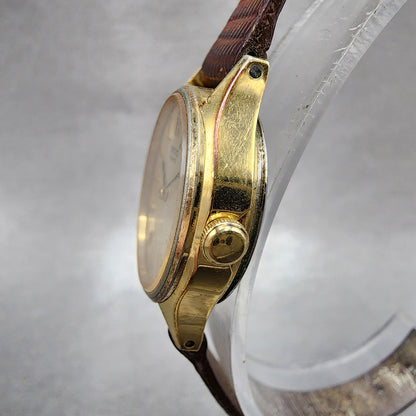 Seiko Watch Women 23mm Champagne Dial Gold Tone Round 47000059 New Battery2