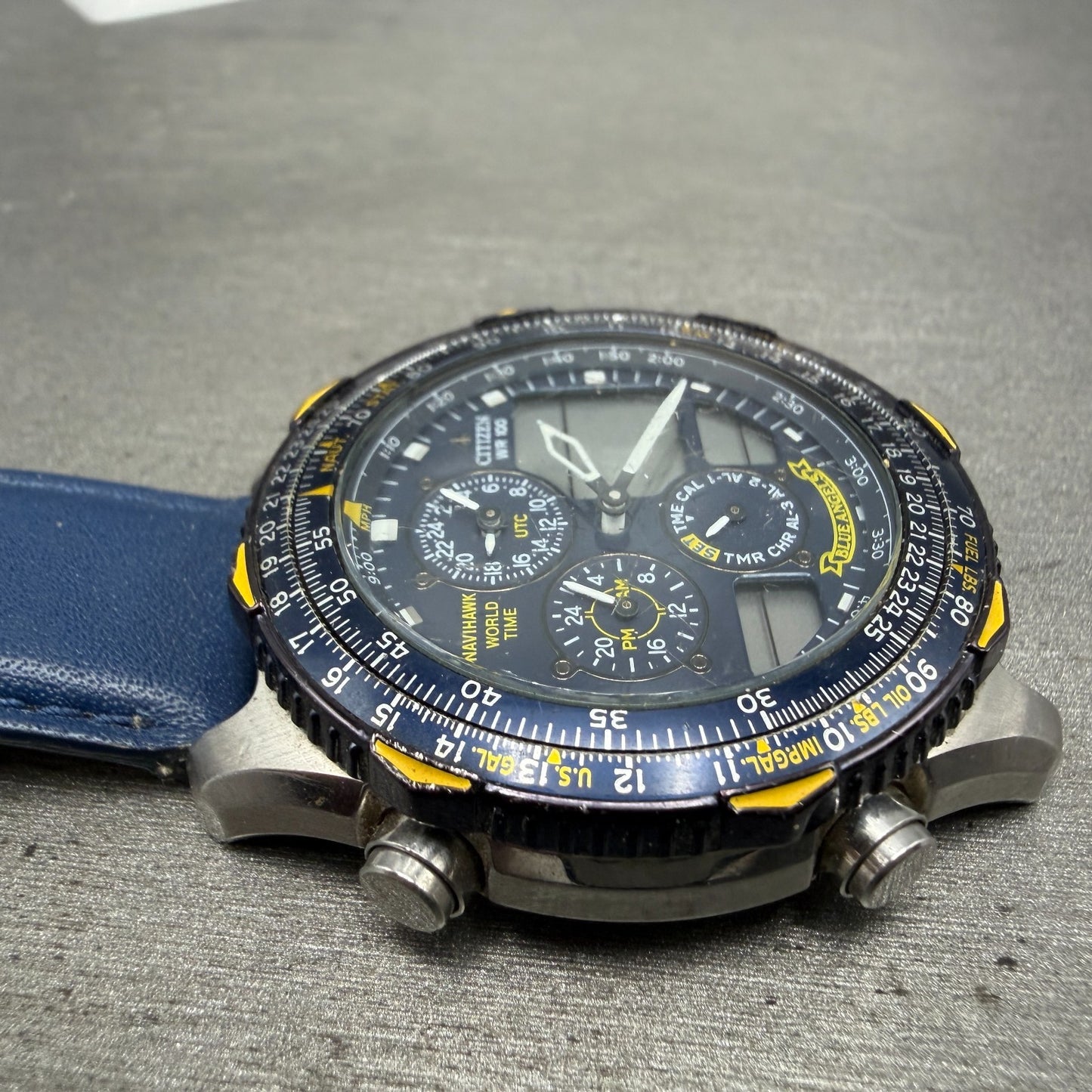 Citizen Navihawk Blue Angels Watch Men 42mm Ana Digi Steel C300-Q00842 PARTS6