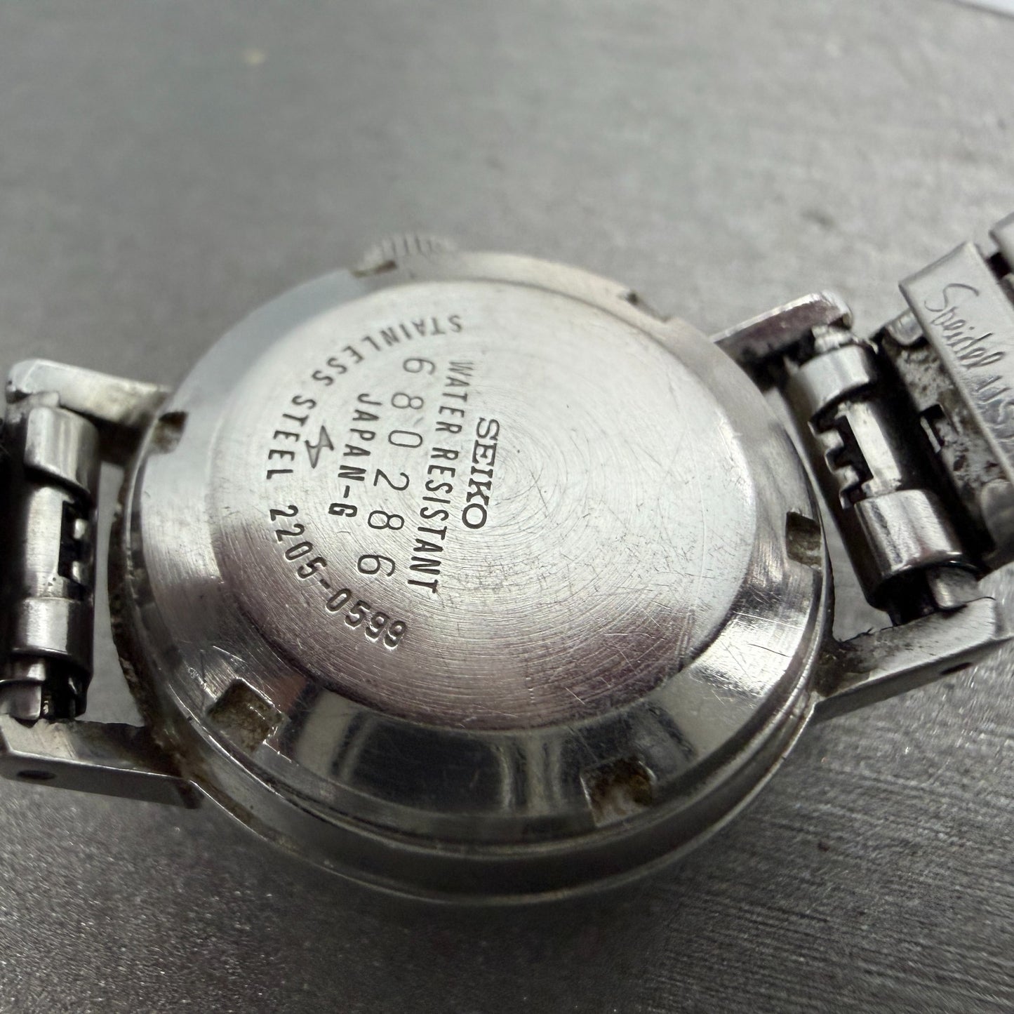 Seiko Automatic Watch Women 24mm Silver Dial Silver Tone Date 2205-0599 PARTS10