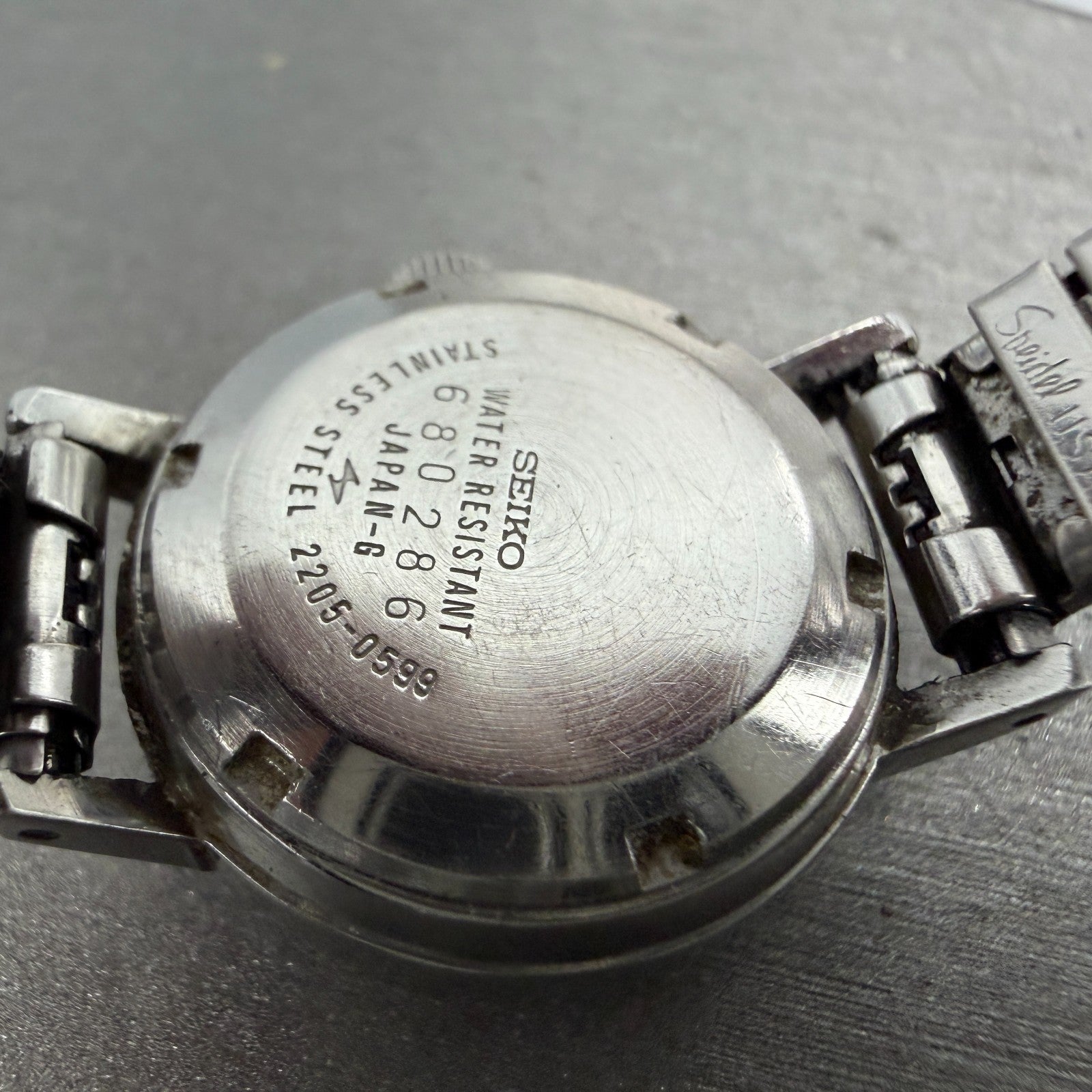 Seiko Automatic Watch Women 24mm Silver Dial Silver Tone Date 2205-0599 PARTS10