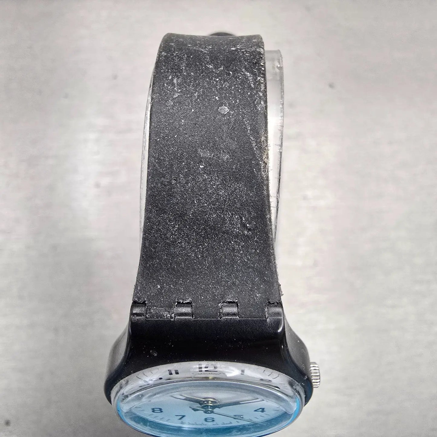 Swatch SOMETHING NEW Watch Women 25mm White Dial Black Case Round LB153 New Batt4