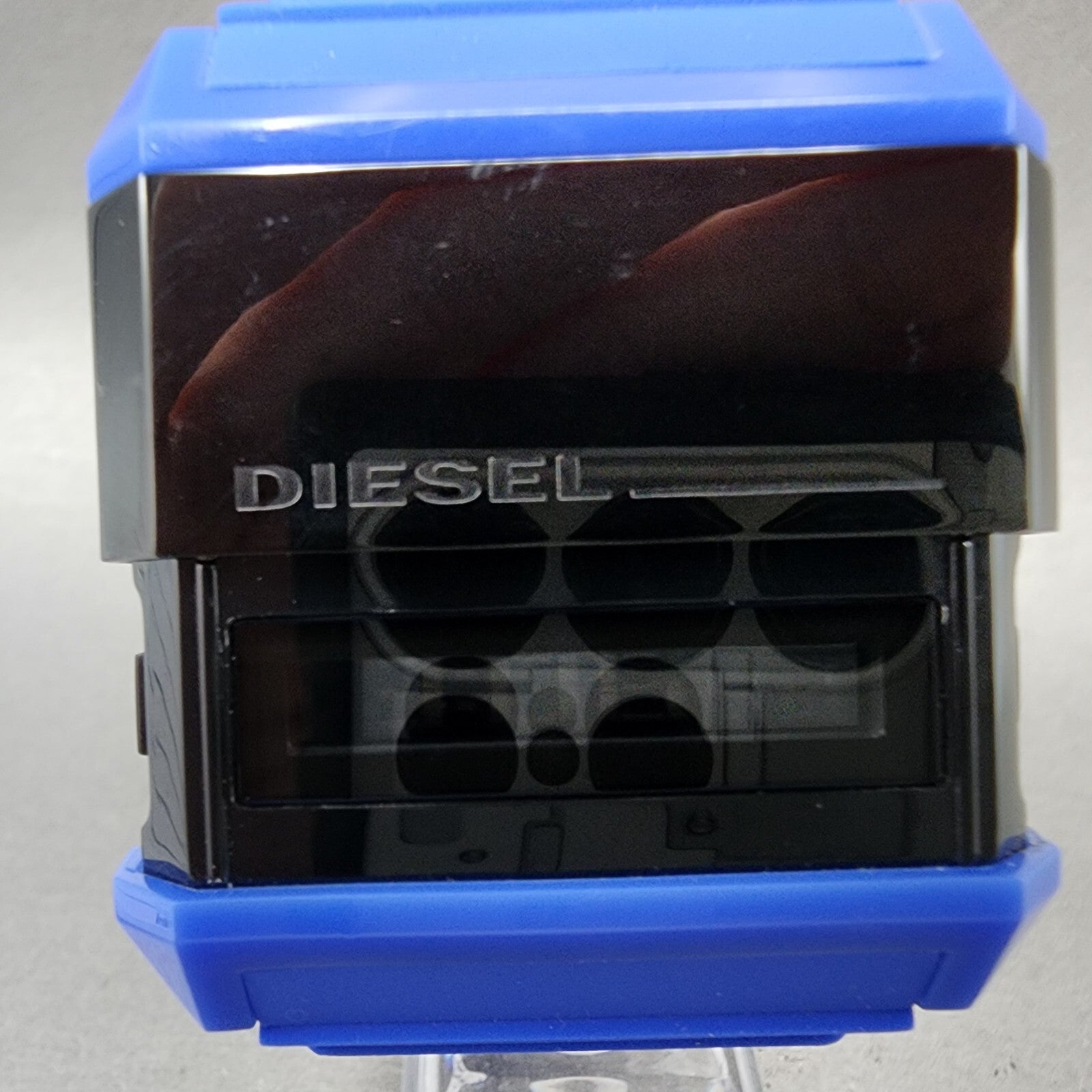 Diesel Digital Watch Men 48mm Digital Blue Tone Black Dial Rectangle New Battery1