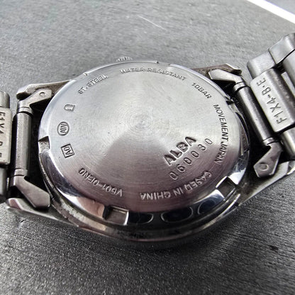 Seiko Alba Watch Men 33mm Black Dial Silver Tone Round V501-0EN0 New Battery9