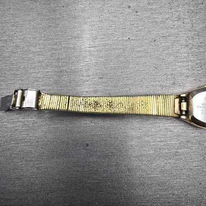 Citizen CQ Watch Women 18mm Gold Dial Gold Tone Round 4-832779 New Battery VTG11