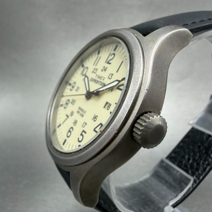 Timex Expedition Scout Watch Men 41mm Cream Dial Silver Tone Date T49963 New Bat2