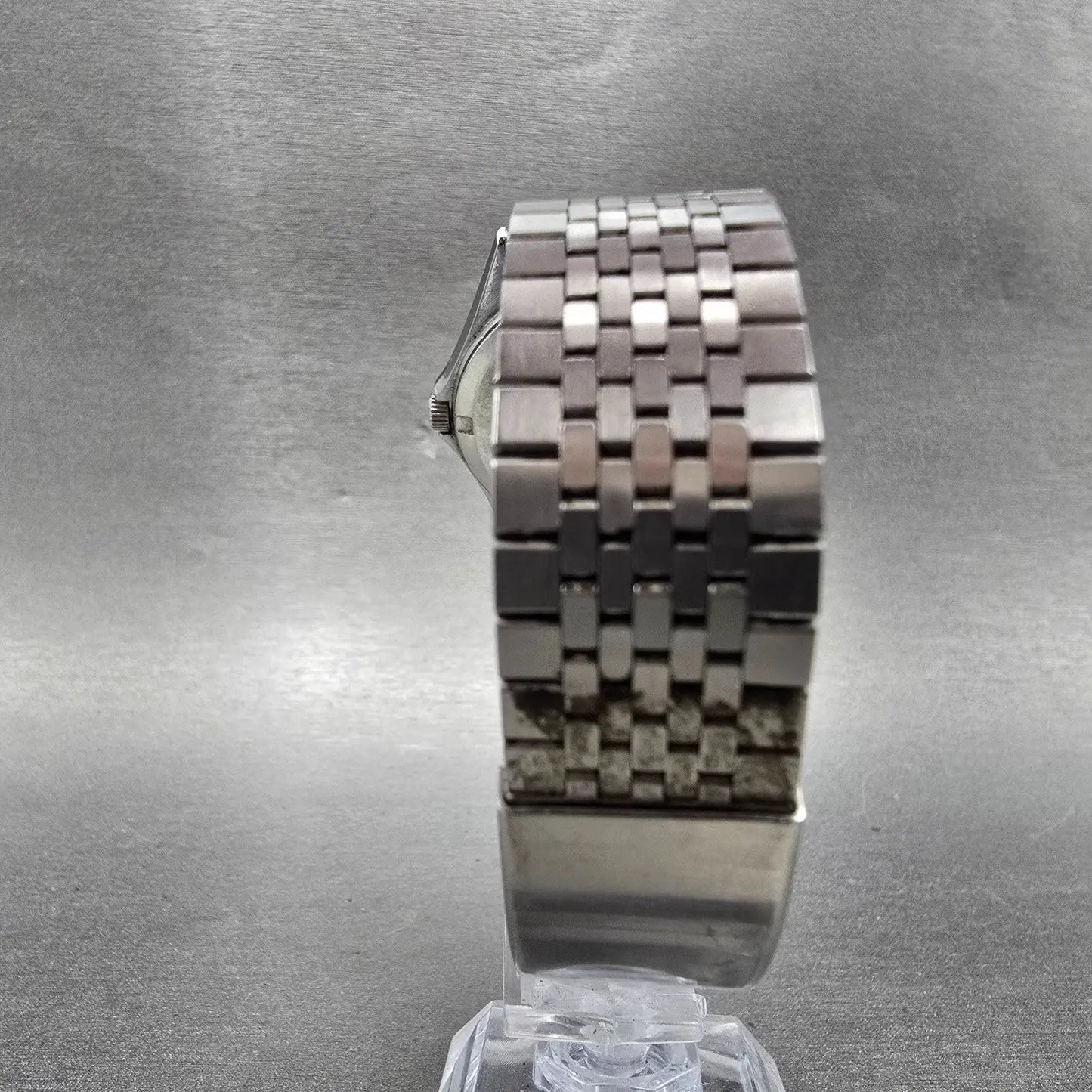 Citizen CQ Watch Men 35mm Silver Dial Silver Tone Daydate Round 4-211138 PARTS8