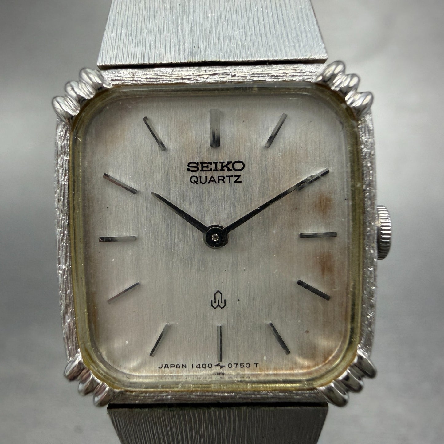 Seiko Watch Women 20mm Silver Dial Silver Tone Square 1400-5480 New Battery1