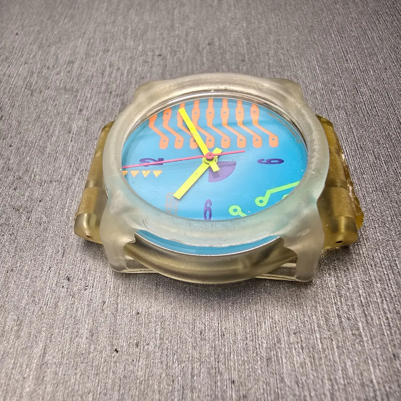 Swatch Hacker's Reward Watch Men 34mm Blue Dial Clear Case GK122 New Battery3