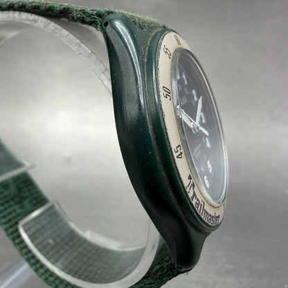 Seiko ALBA Watch Unisex 36mm Black Dial Green Tone Round V501-6L90 New Battery3