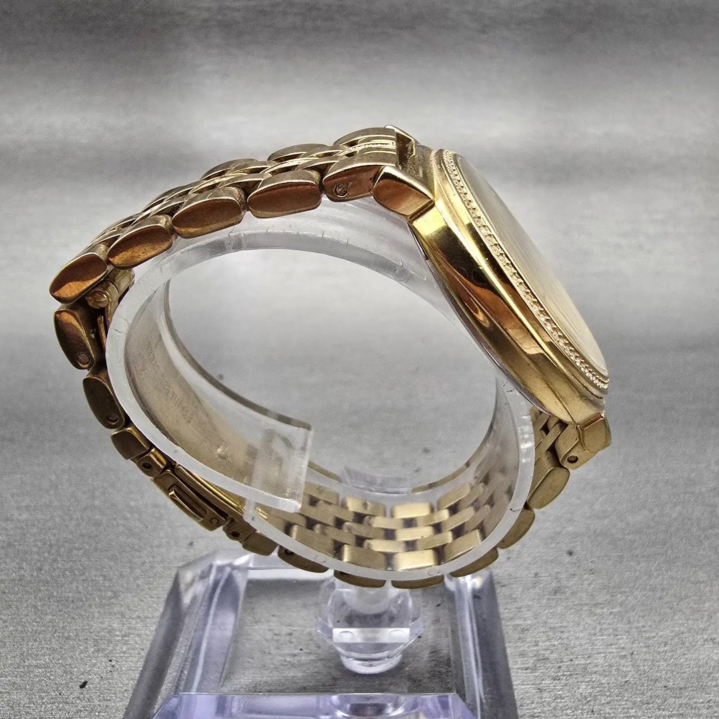 Michael Kors Cinthia Watch Women 33mm Gold Dial Gold Tone Gemmed MK3681 New Batt8