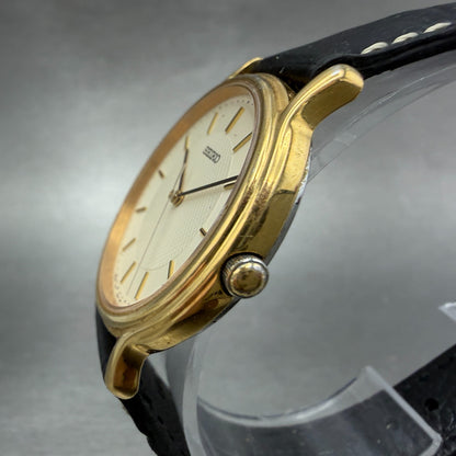 Seiko Watch Men 33mm Champagne Dial Gold Tone Round 7n01-0br0 New Battery2