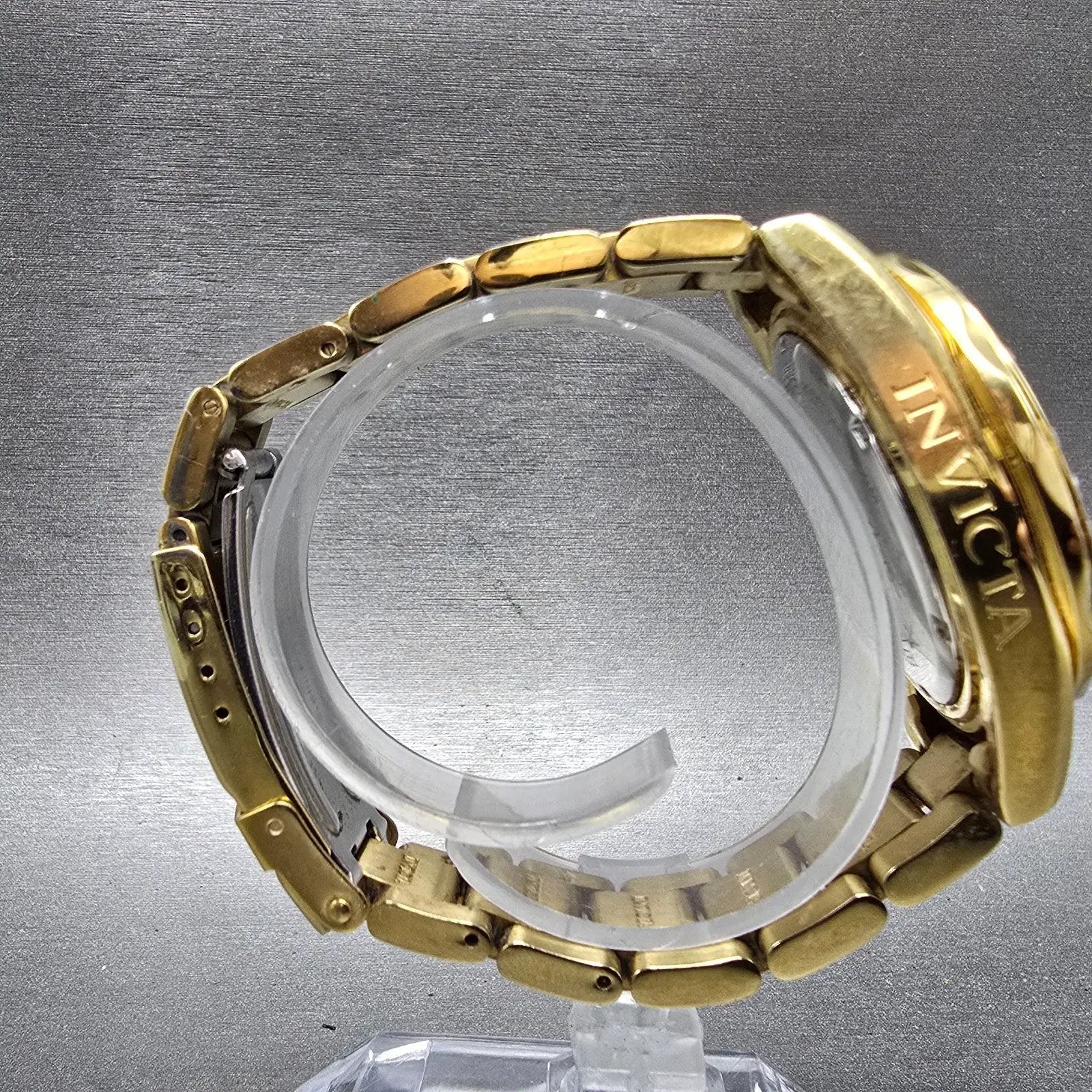 Invicta Watch Women 39mm Champagne Dial Gold Tone Date Round 15252 New Battery8