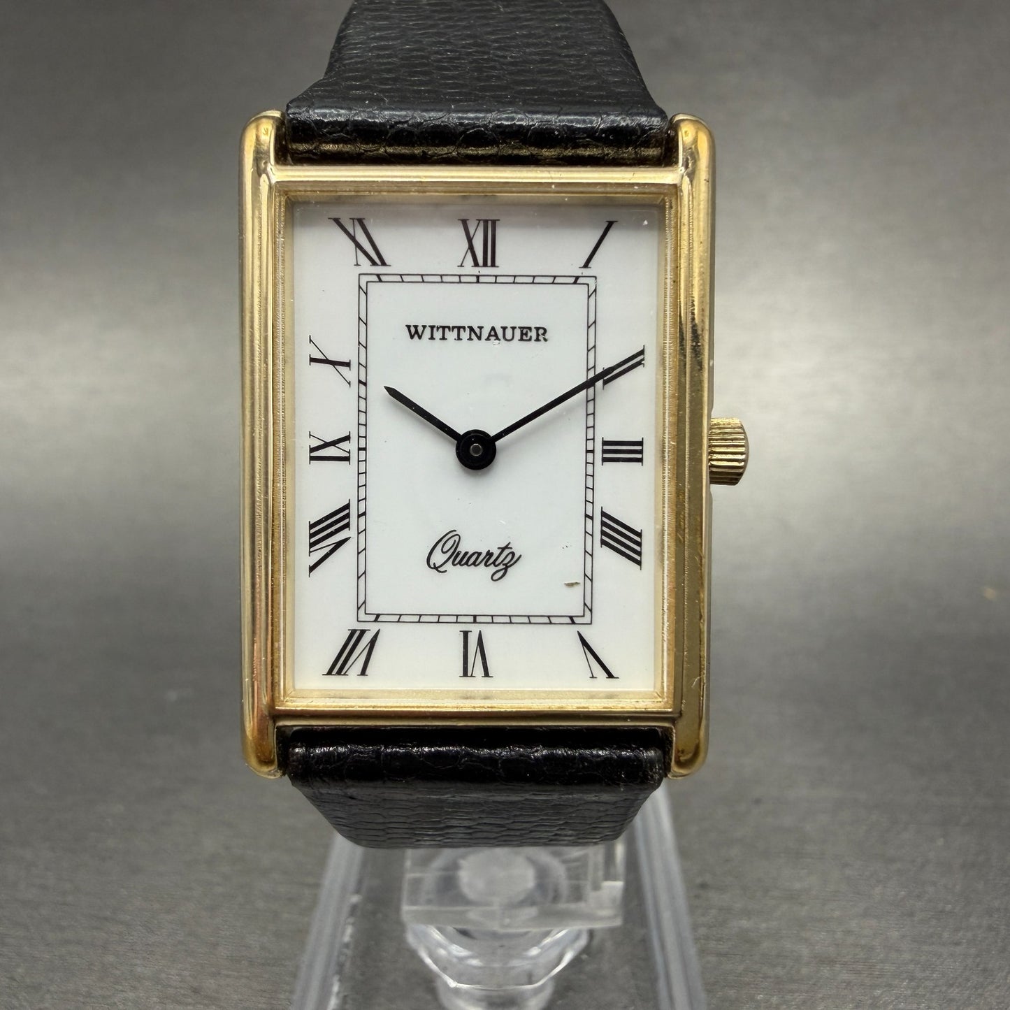 Wittnauer Tank Watch Men 24mm White Dial Gold Tone Rectangle Vintage PARTS0