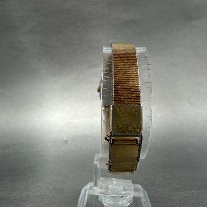 Seiko Watch Women 17mm Black Dial Gold Tone Octagon 1421-5530 New Battery7