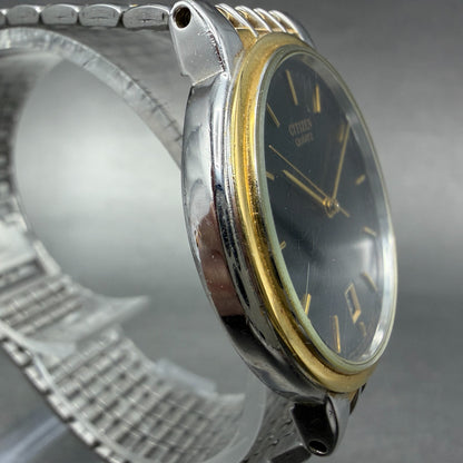 Citizen Watch Men 33mm Black Dial Two Tone Date Round 5510-S18248 PARTS4