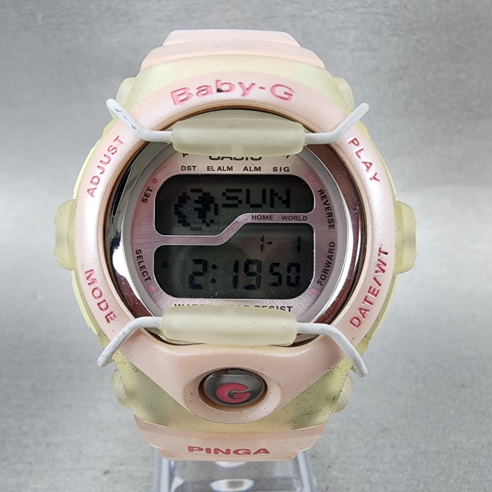 Casio BabyG Watch Women 42mm Digital Pink Clear Alarm Chrono BGT110 Pinga1