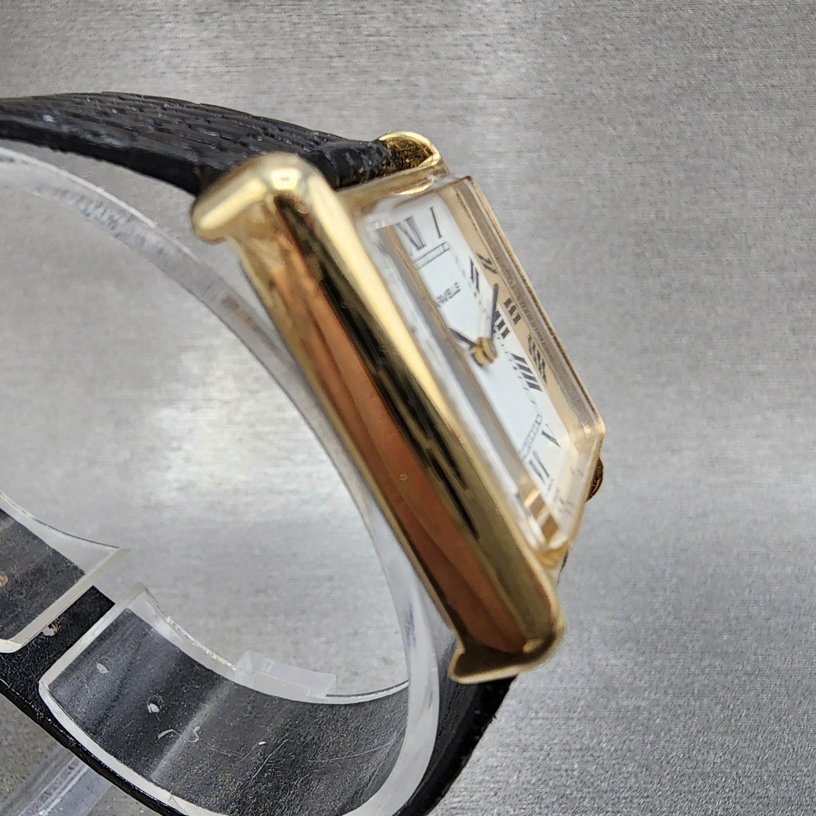 Bulova Caravelle Tank Watch Women 23mm White Dial Gold Tone Rectangle Manual3